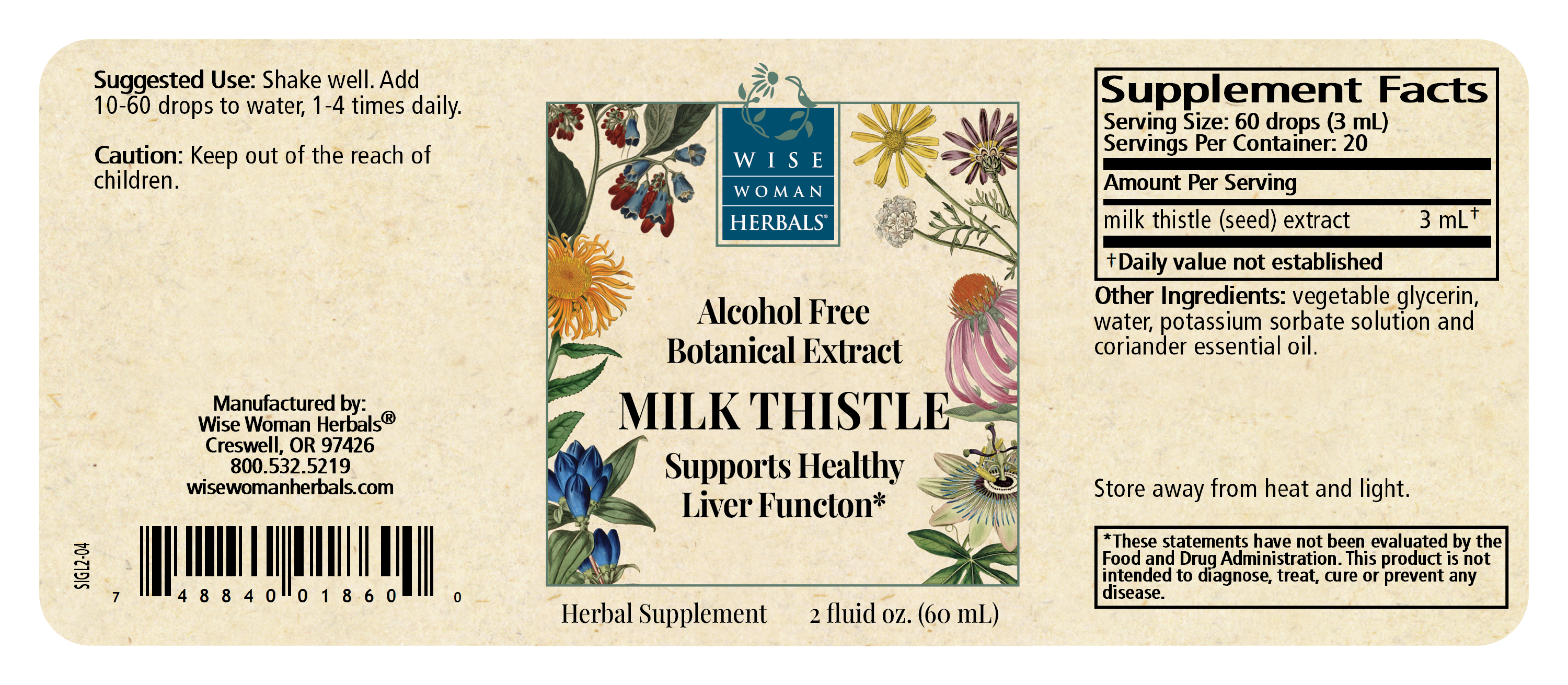 Milk Thistle Alcohol Free Extract (Formerly Milk Thistle Glycerite)