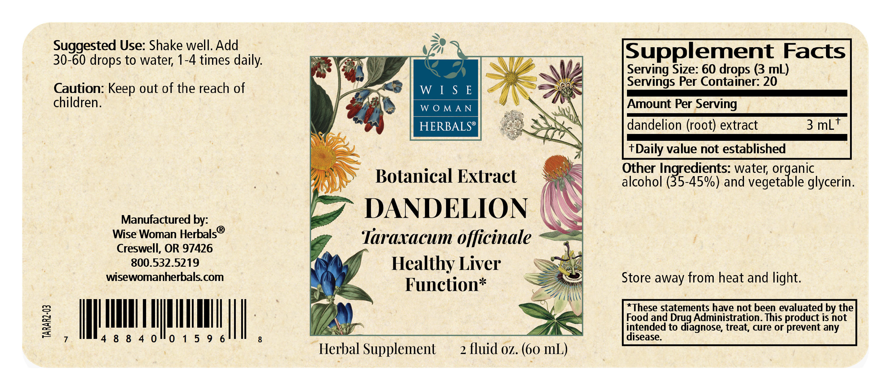 Dandelion Root (Taraxacum officinale) Botanical Extract