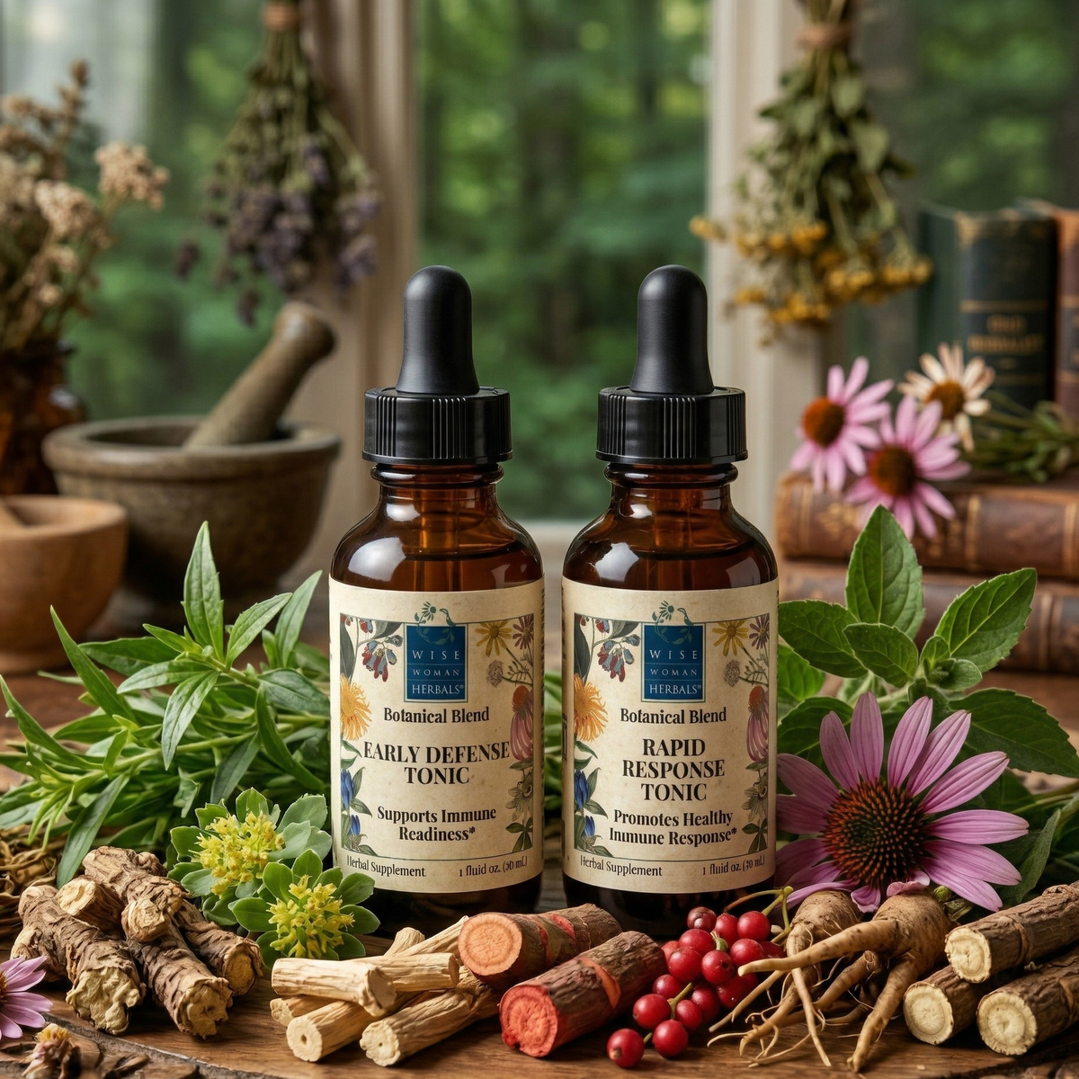 Immune Support Duo: Early Defense & Rapid Response 1 oz Travel Size Bundle