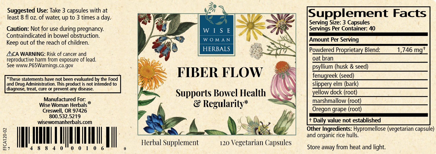 Fiber Flow Capsules 120 count
