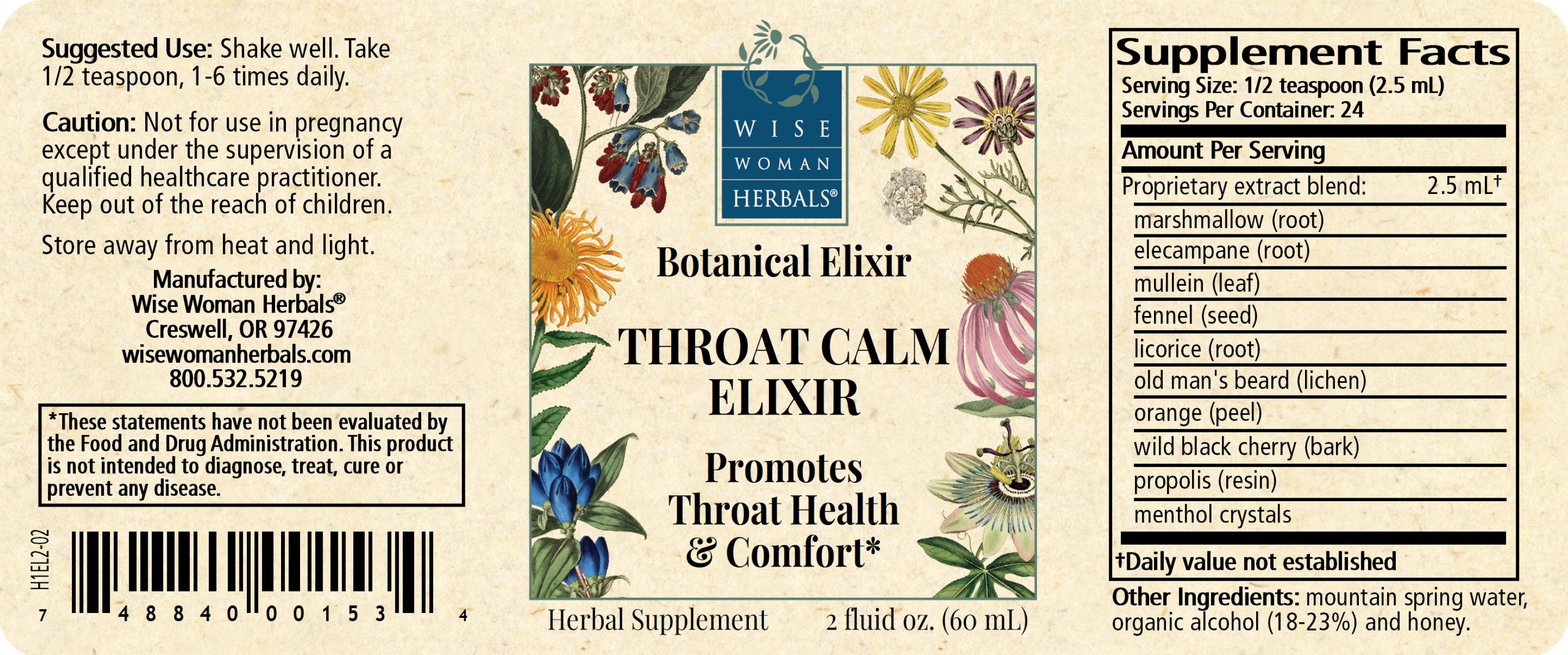 Throat Calm Elixir (formerly Herbal CE I)