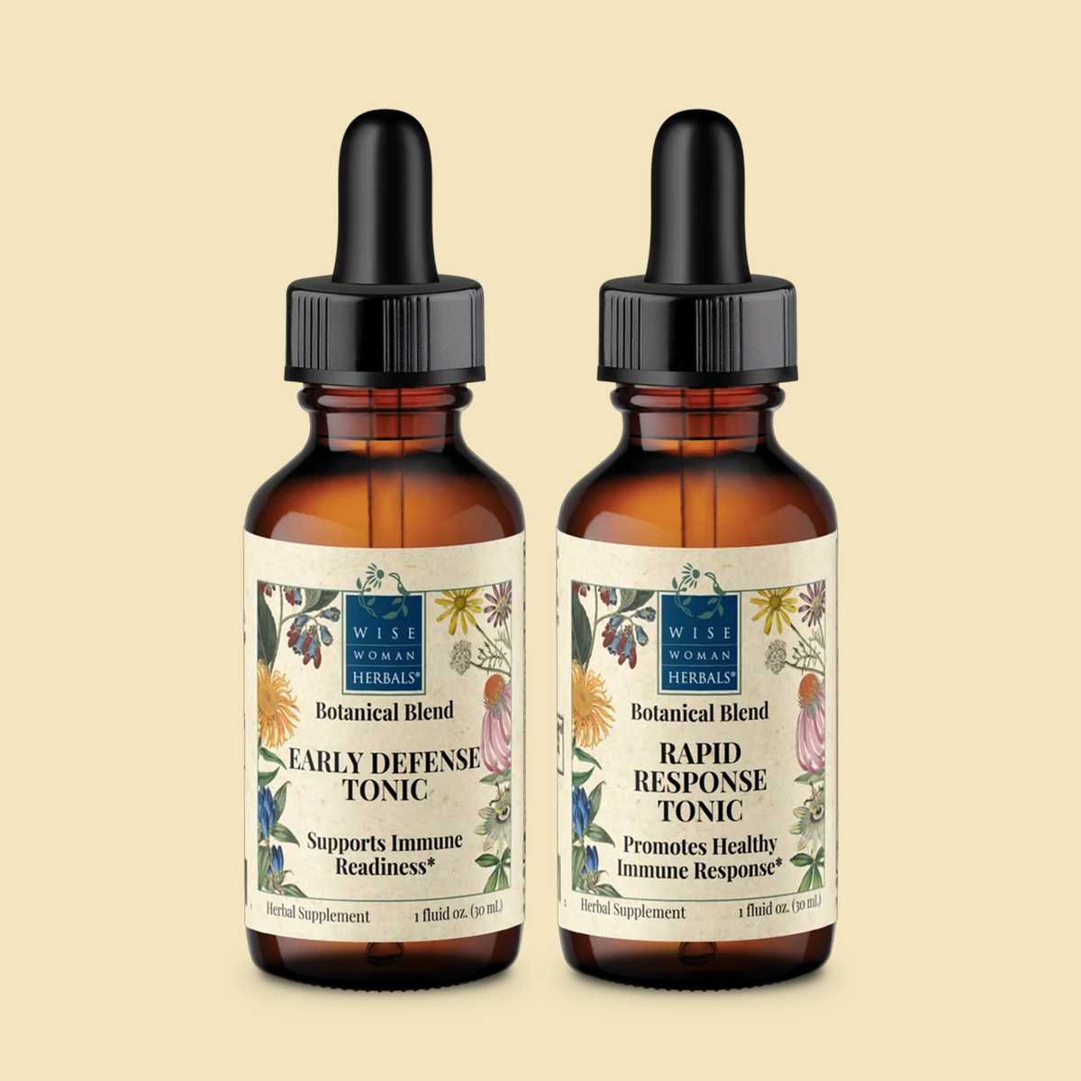 Immune Support Duo: Early Defense & Rapid Response 1 oz Travel Size Bundle